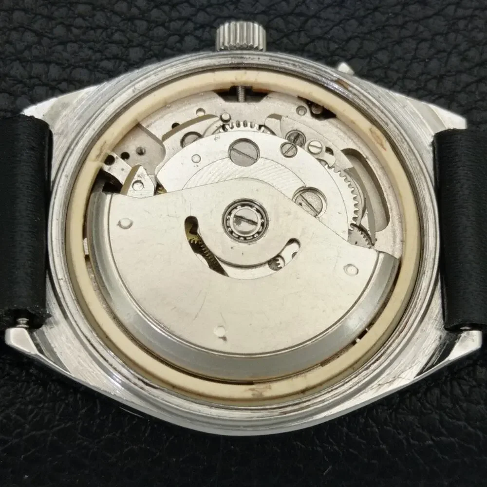 Vintage 1979 Square Ricoh Automatic Mens Silver Watch W/daydate & Gold accents